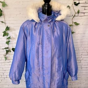 Vintage Holographic Ski Jacket - J G Hook Fur trim